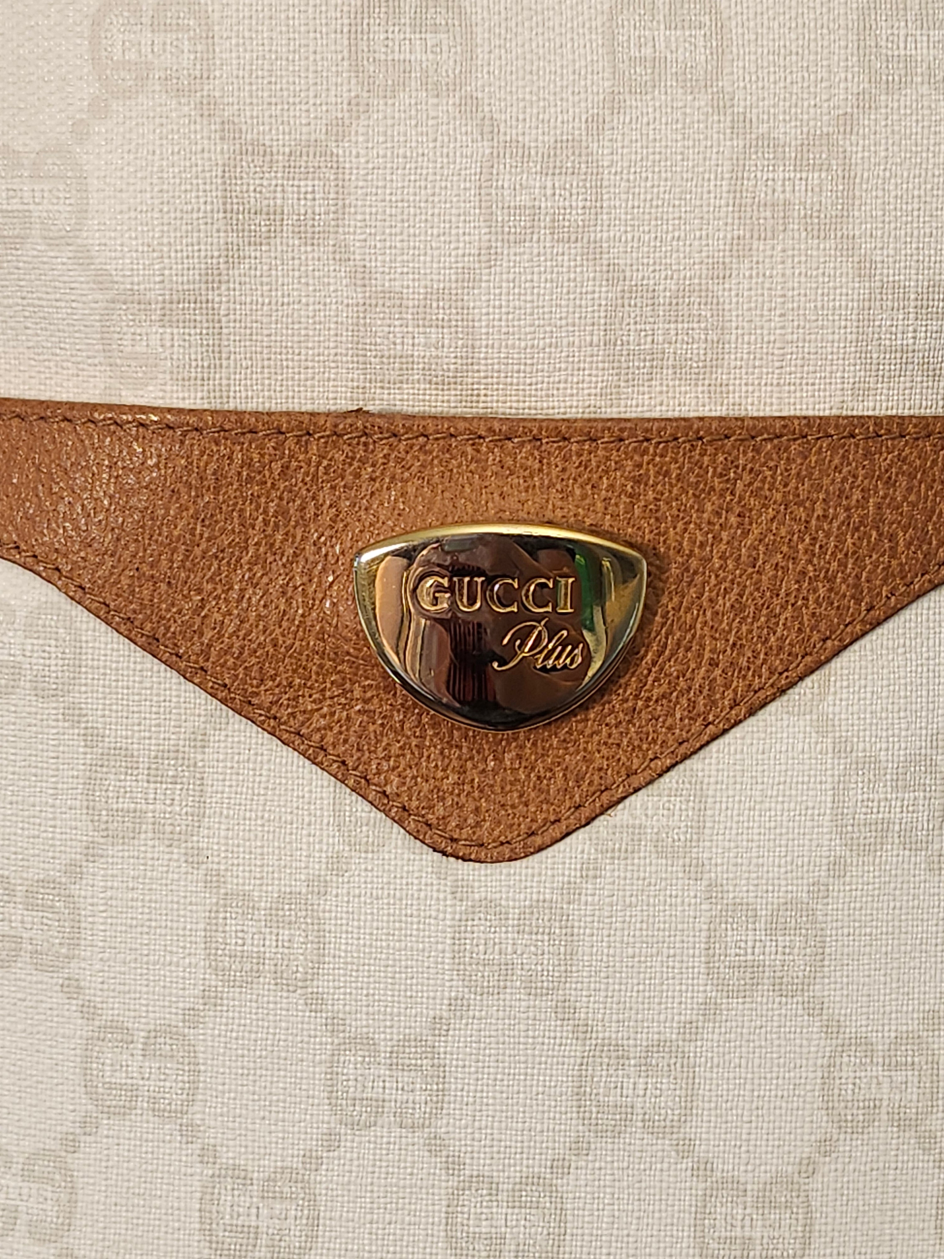 Gucci GG Plus White Sherry Line Supreme Tall Tote