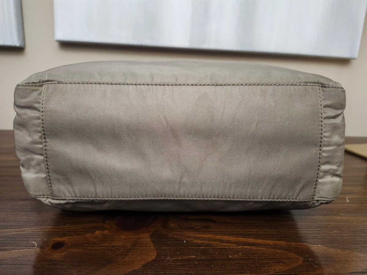 Prada Tessuto Nylon Tote Bag in Grey/Khaki