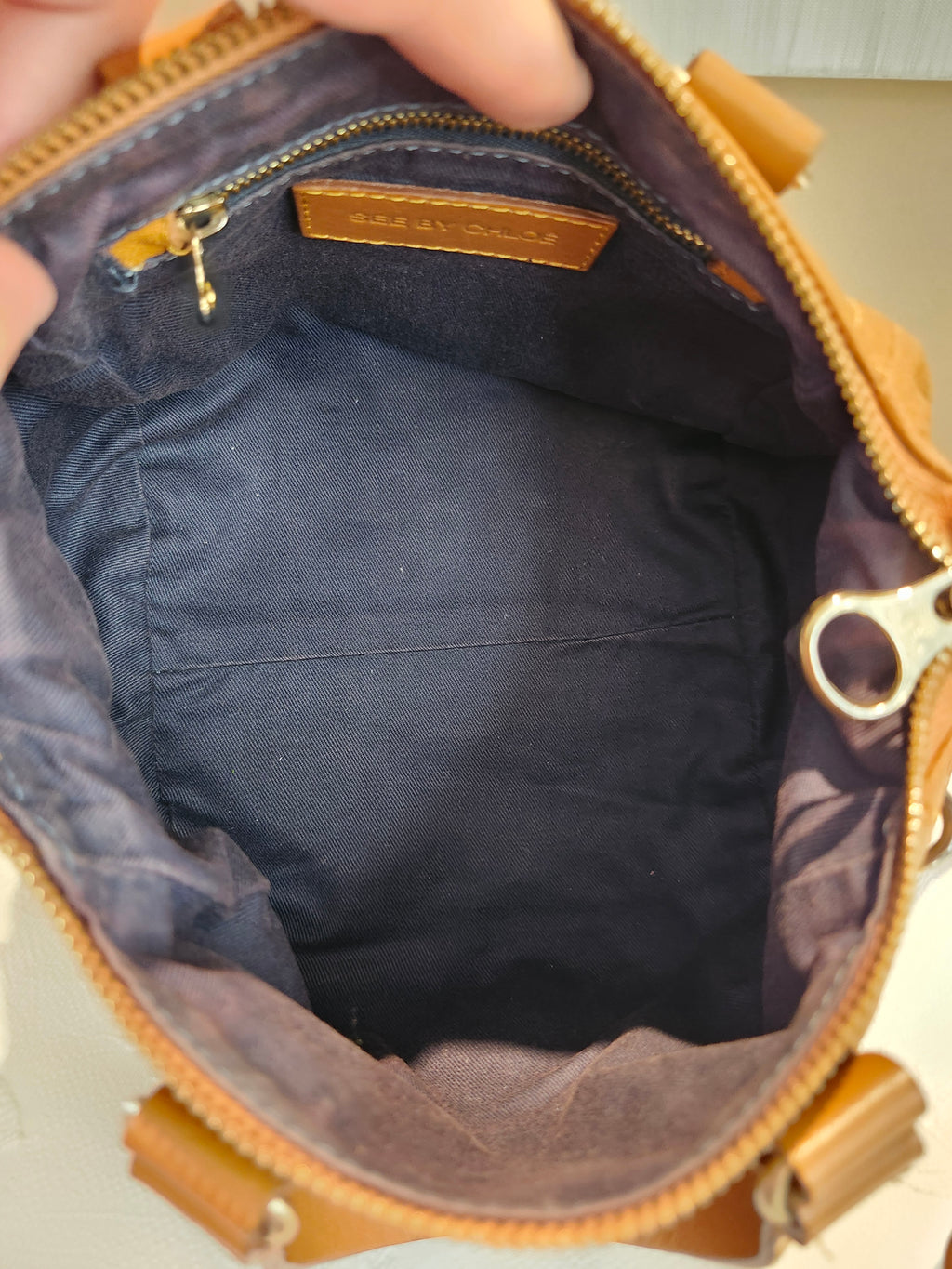 See by Chloe Tan Leather 2 Way Convertible Leather Hand and Crossbody Bag