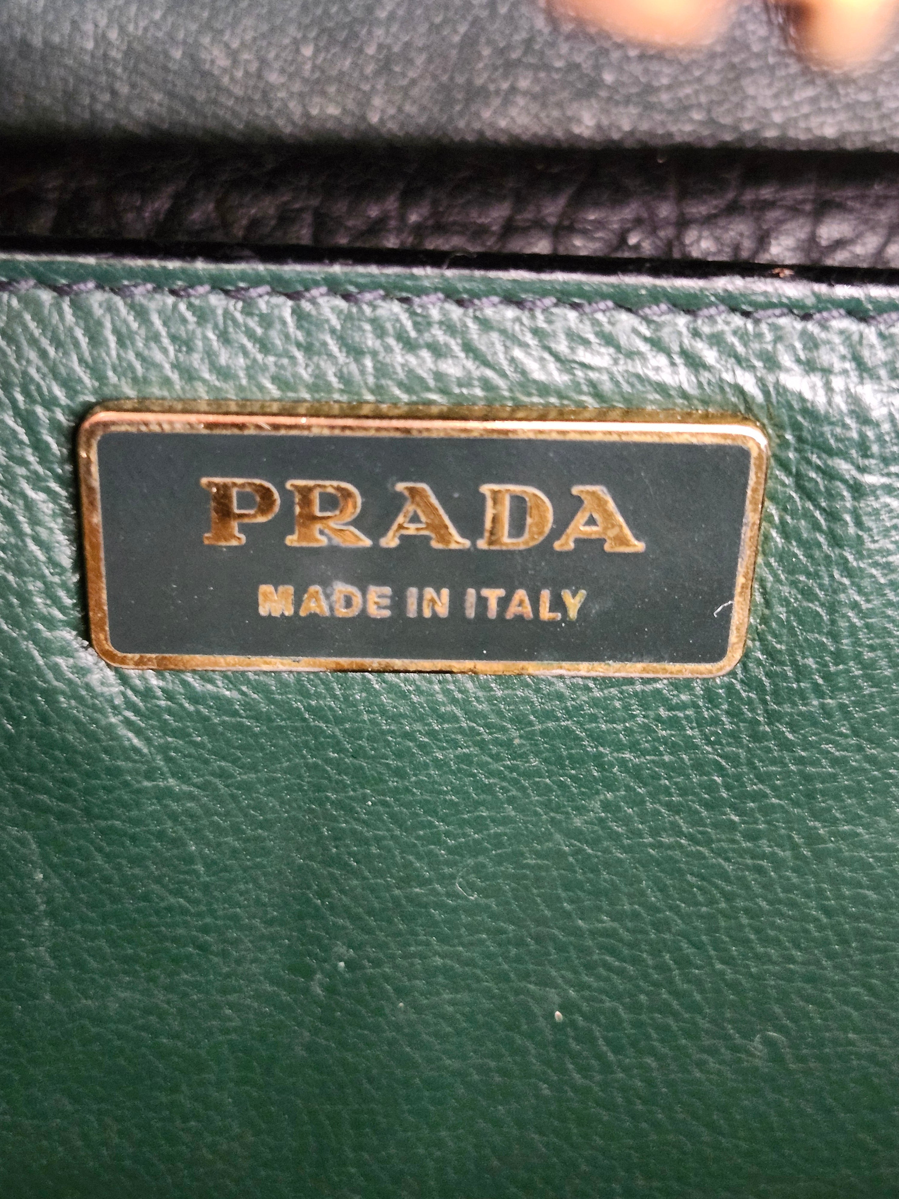 Prada Black Pebbled Leather Clutch or Crossbody Bag