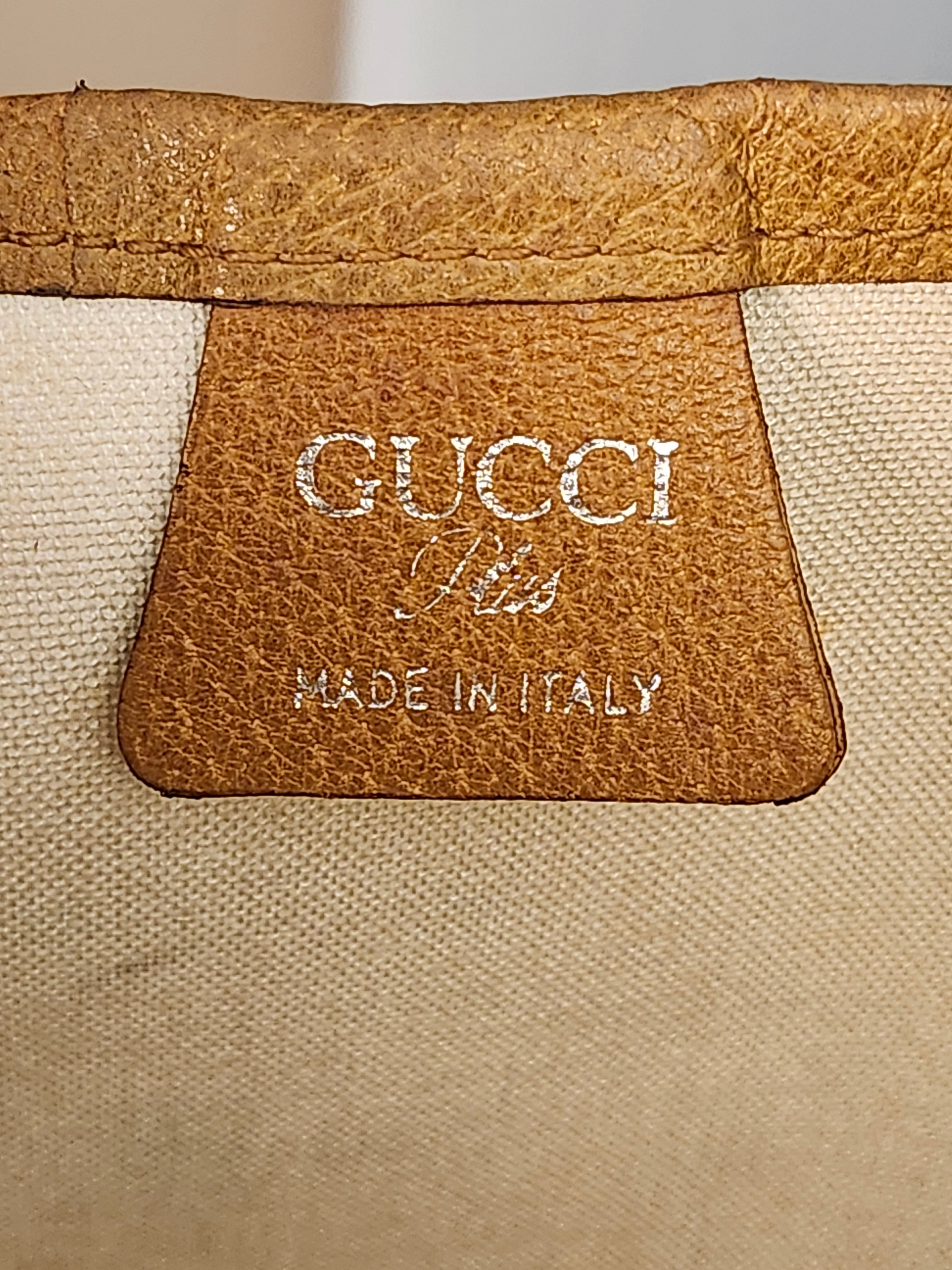 Gucci GG Plus White Sherry Line Supreme Tall Tote