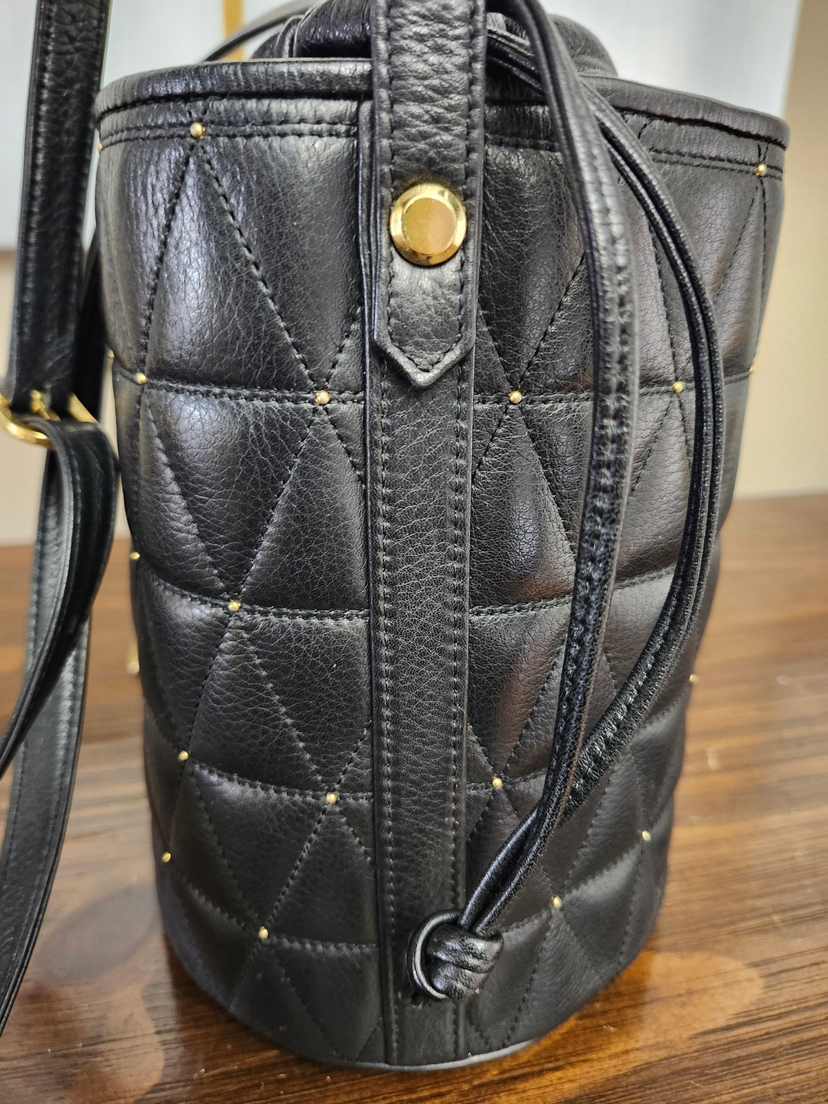 Valentino Garavani Micro Rockstud Calfskin Bucket Bag in Black