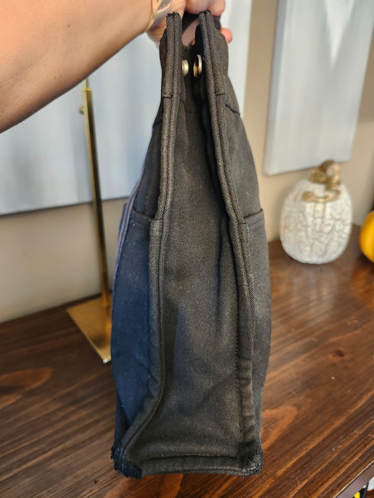 Hermès Toile Fourre-Tout MM Black and Gray Tote