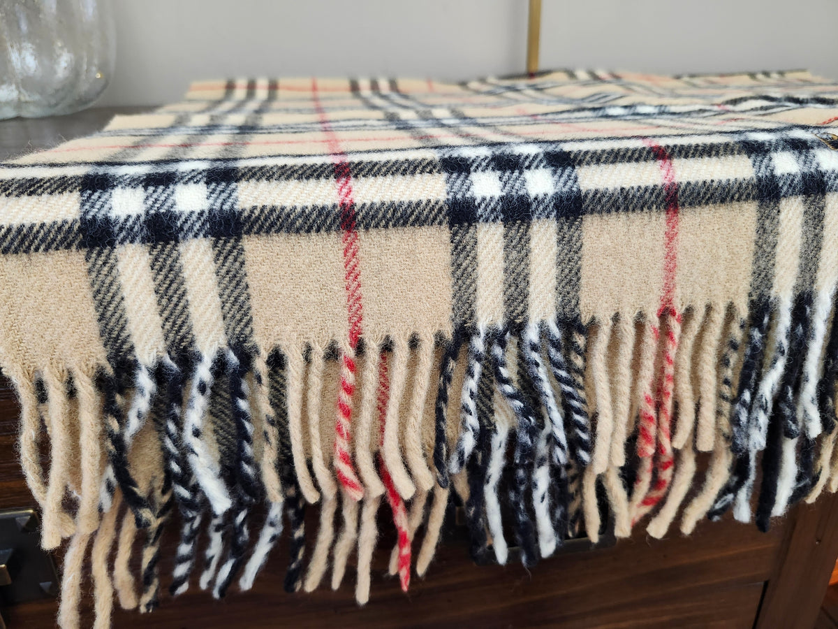 Burberry's Nova Check Shawl in 100% wool