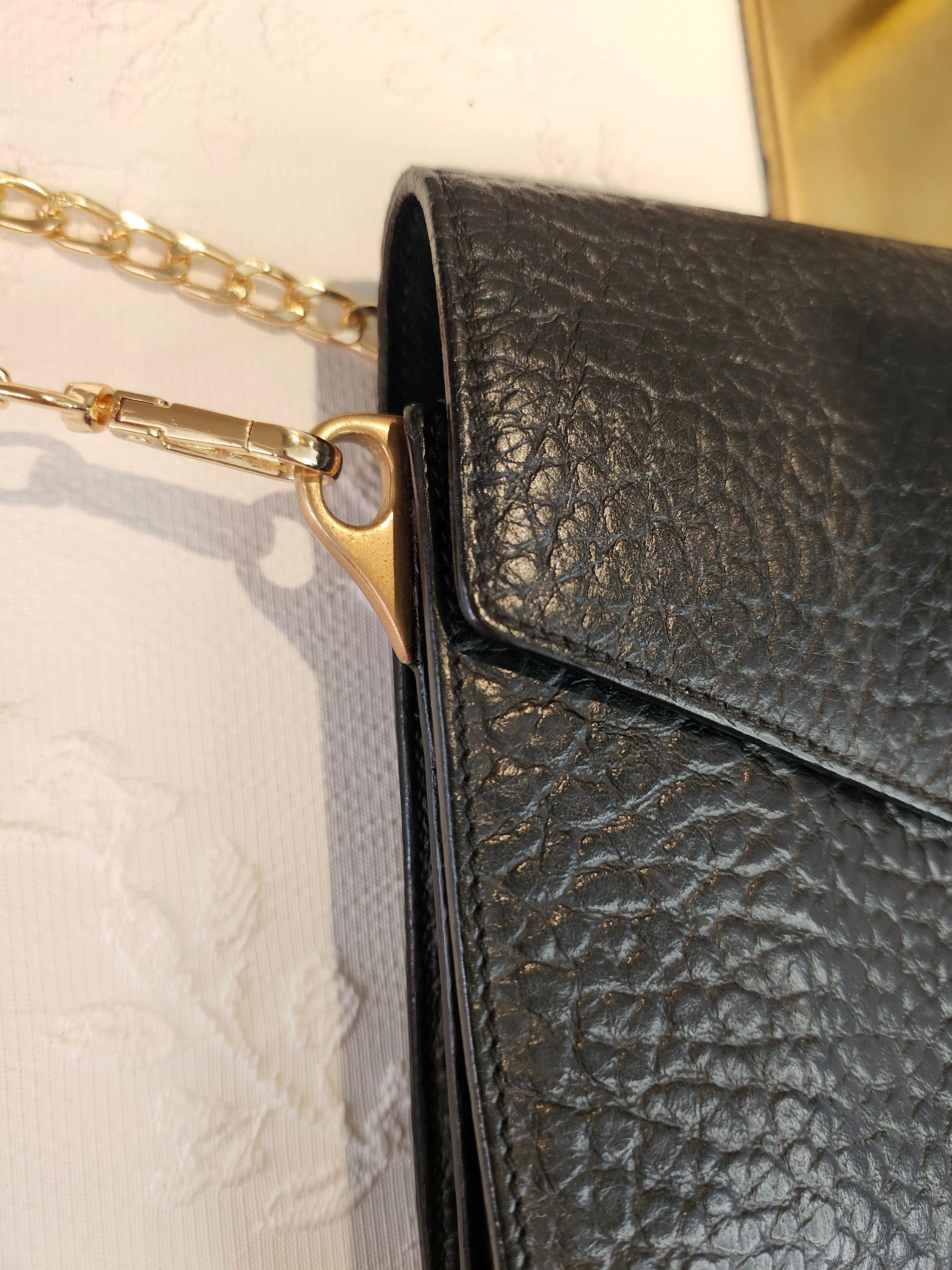 Prada Black Pebbled Leather Clutch or Crossbody Bag