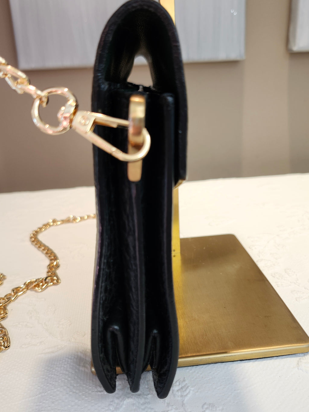 Prada Black Pebbled Leather Clutch or Crossbody Bag