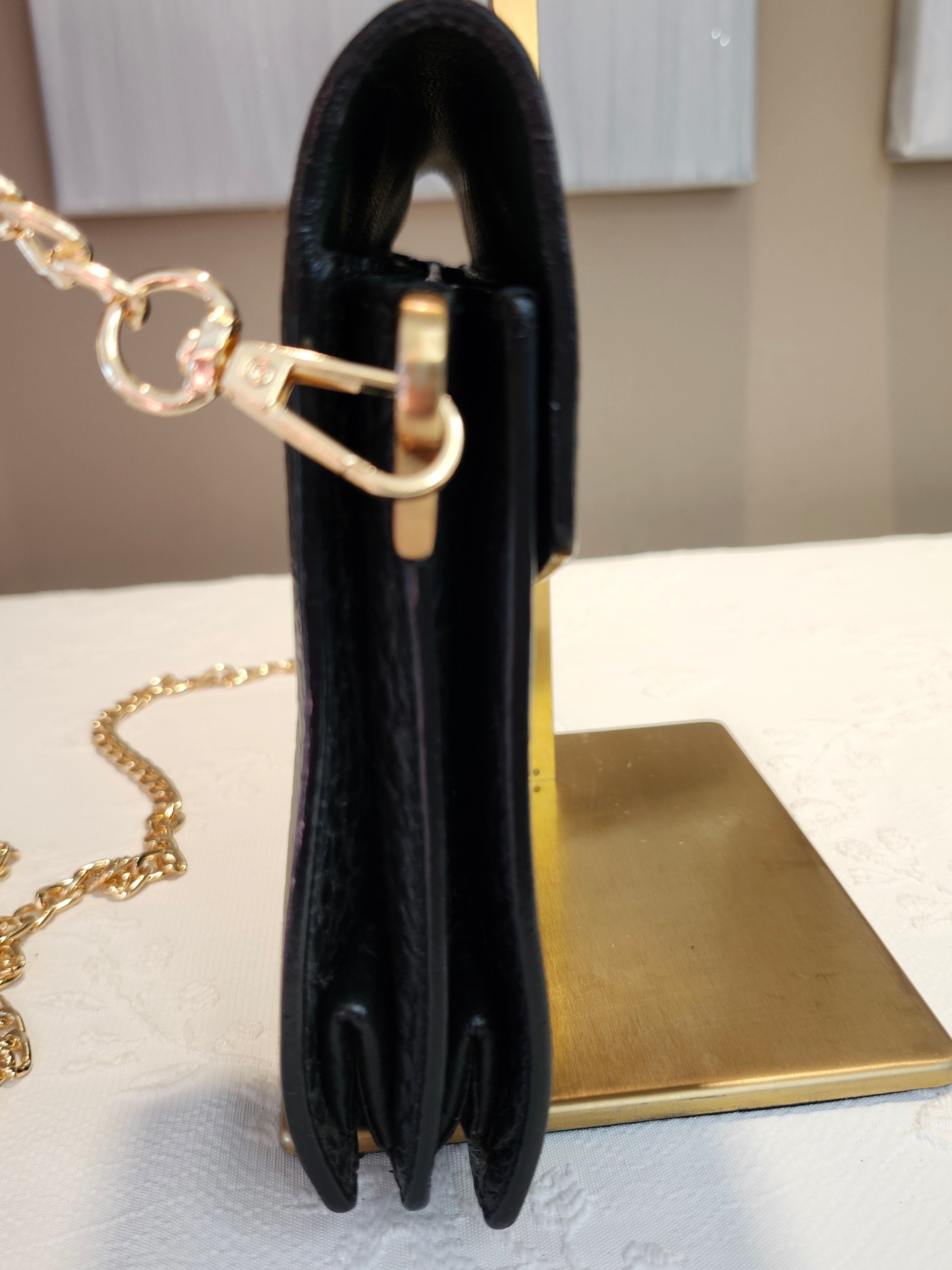 Prada Black Pebbled Leather Clutch or Crossbody Bag