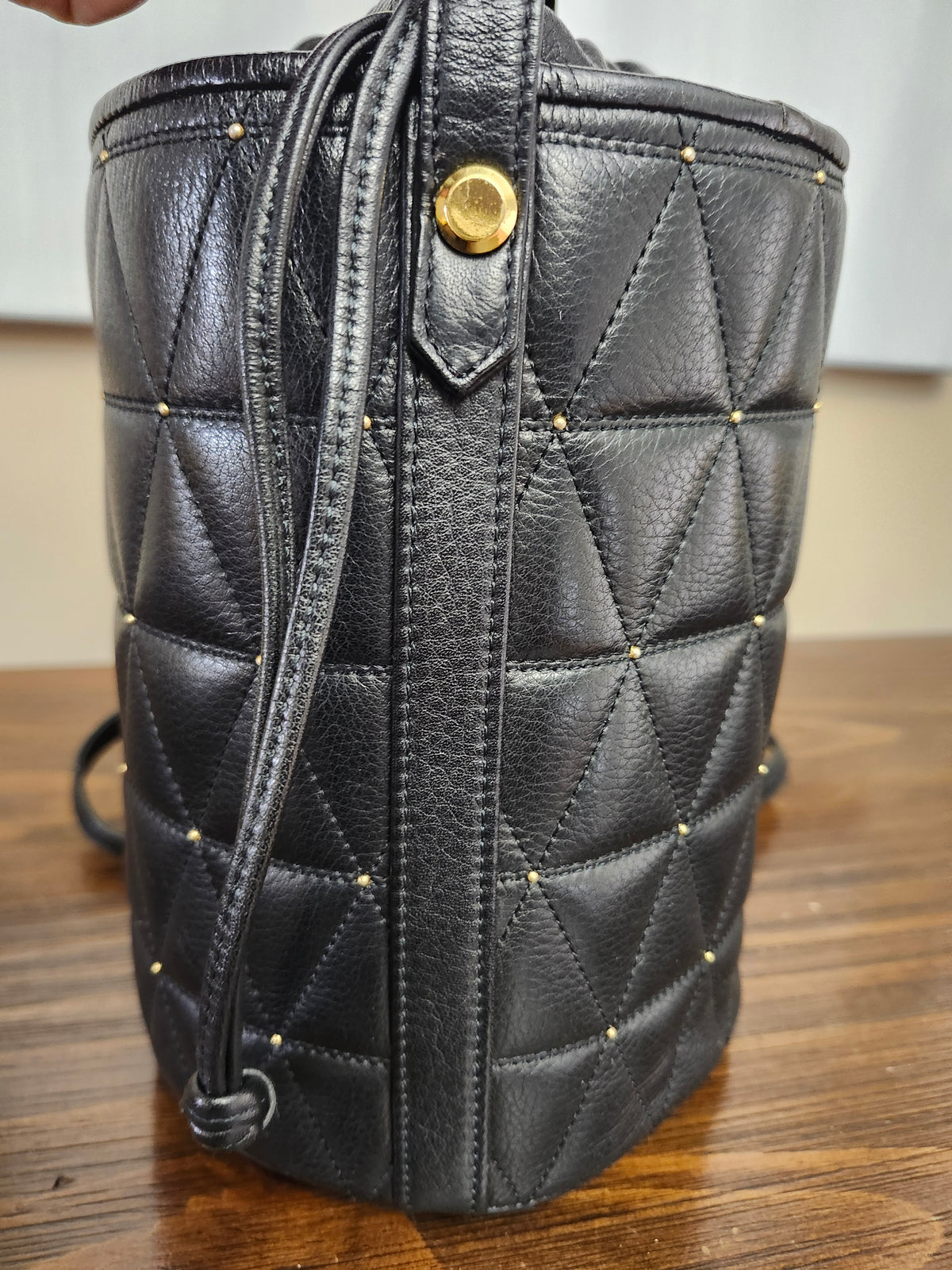 Valentino Garavani Micro Rockstud Calfskin Bucket Bag in Black