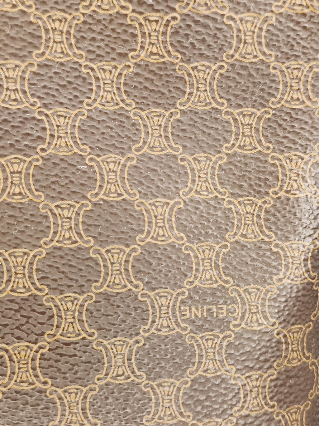 Celine Macadam Clutch Cosmetic Patterned Pouch With Gold Hardware