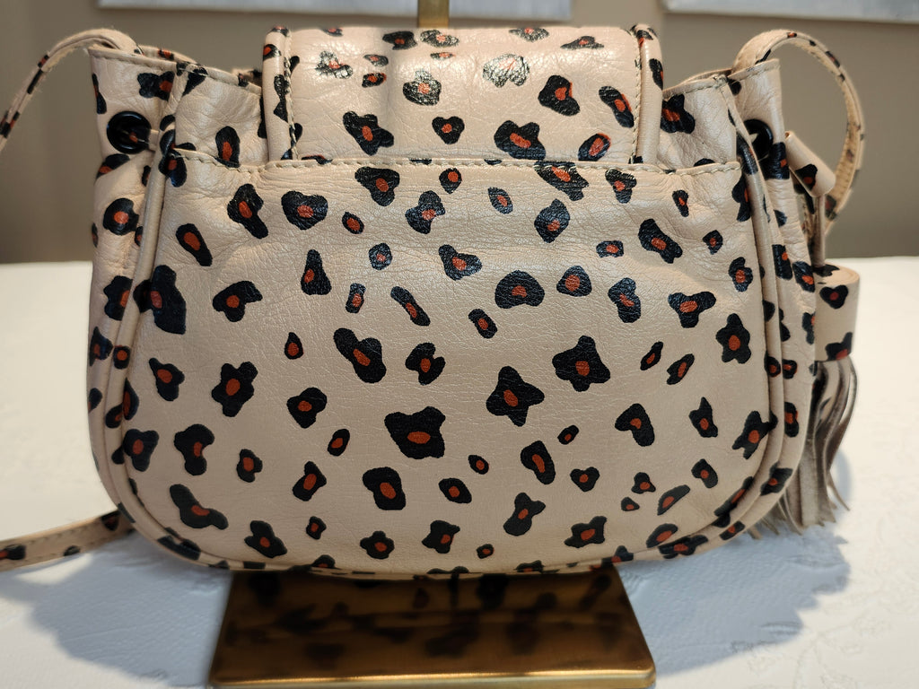 See by Chloe Animal Print Crossbody Hobo Bag with Double Gold Zip Hardware