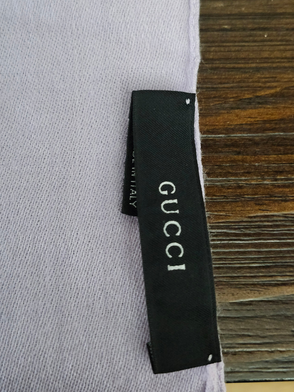 Gucci GG Jacquard lilac/grey wool-silk blend scarf featuring GG monogram pattern