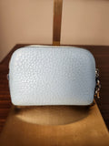 Christian Dior Blue Leather Coin Purse Wallet with Silver Dior Charm Hardware