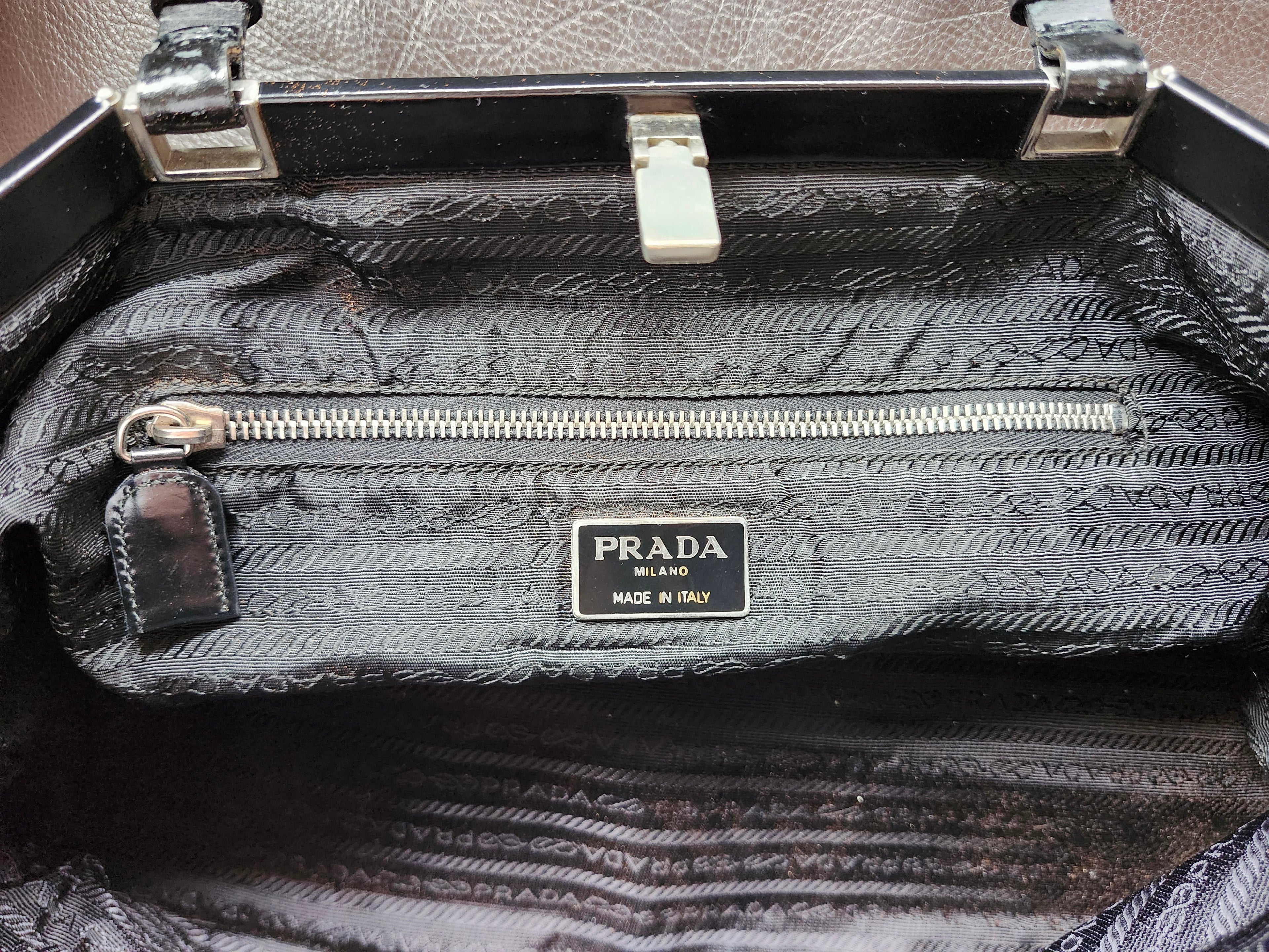 Prada Tessuto Nylon Black Triangle Tote Bag