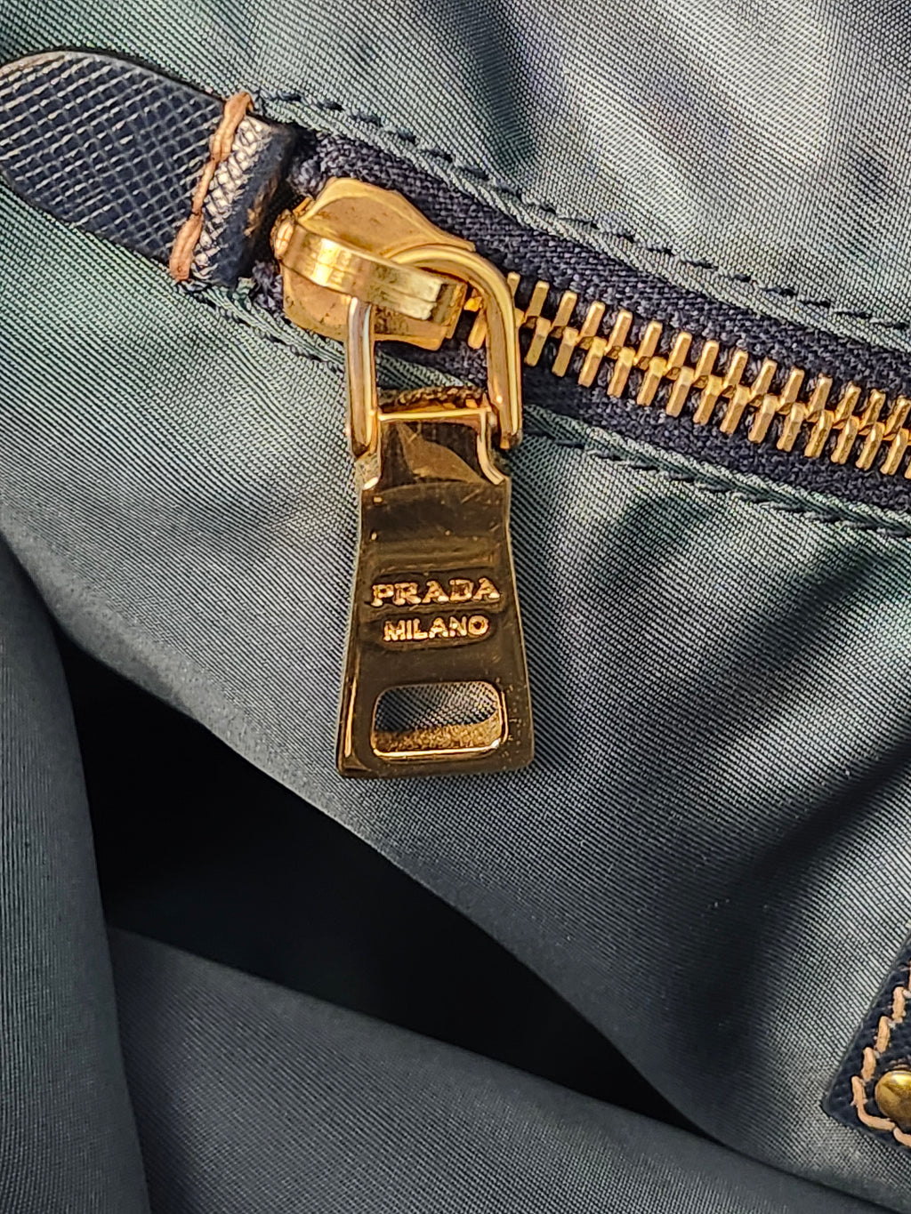Prada Fumo Tessuto Nylon and Saffiano Leather Shoppers Tote
