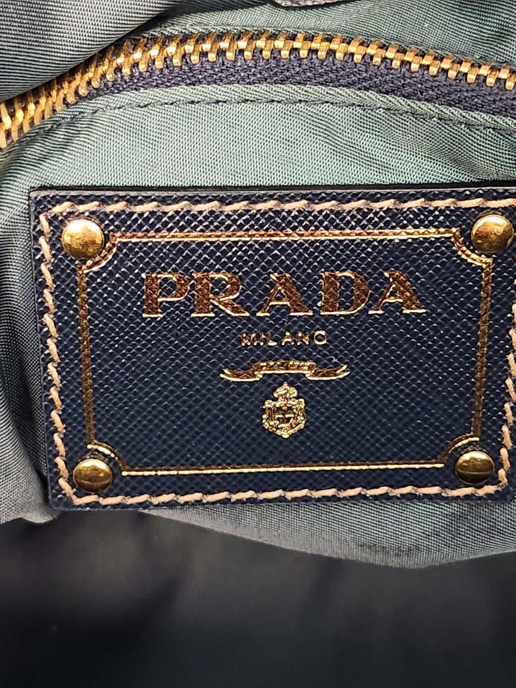 Prada Fumo Tessuto Nylon and Saffiano Leather Shoppers Tote