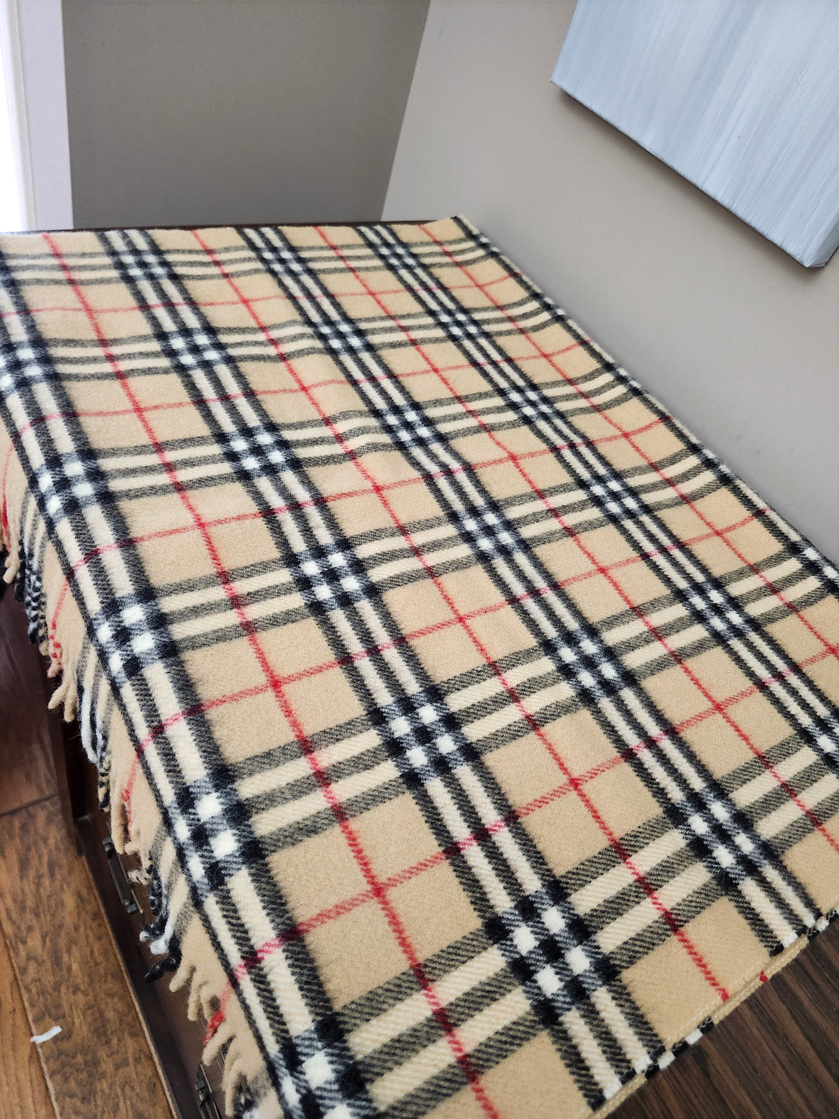 Burberry's Nova Check Shawl in 100% wool