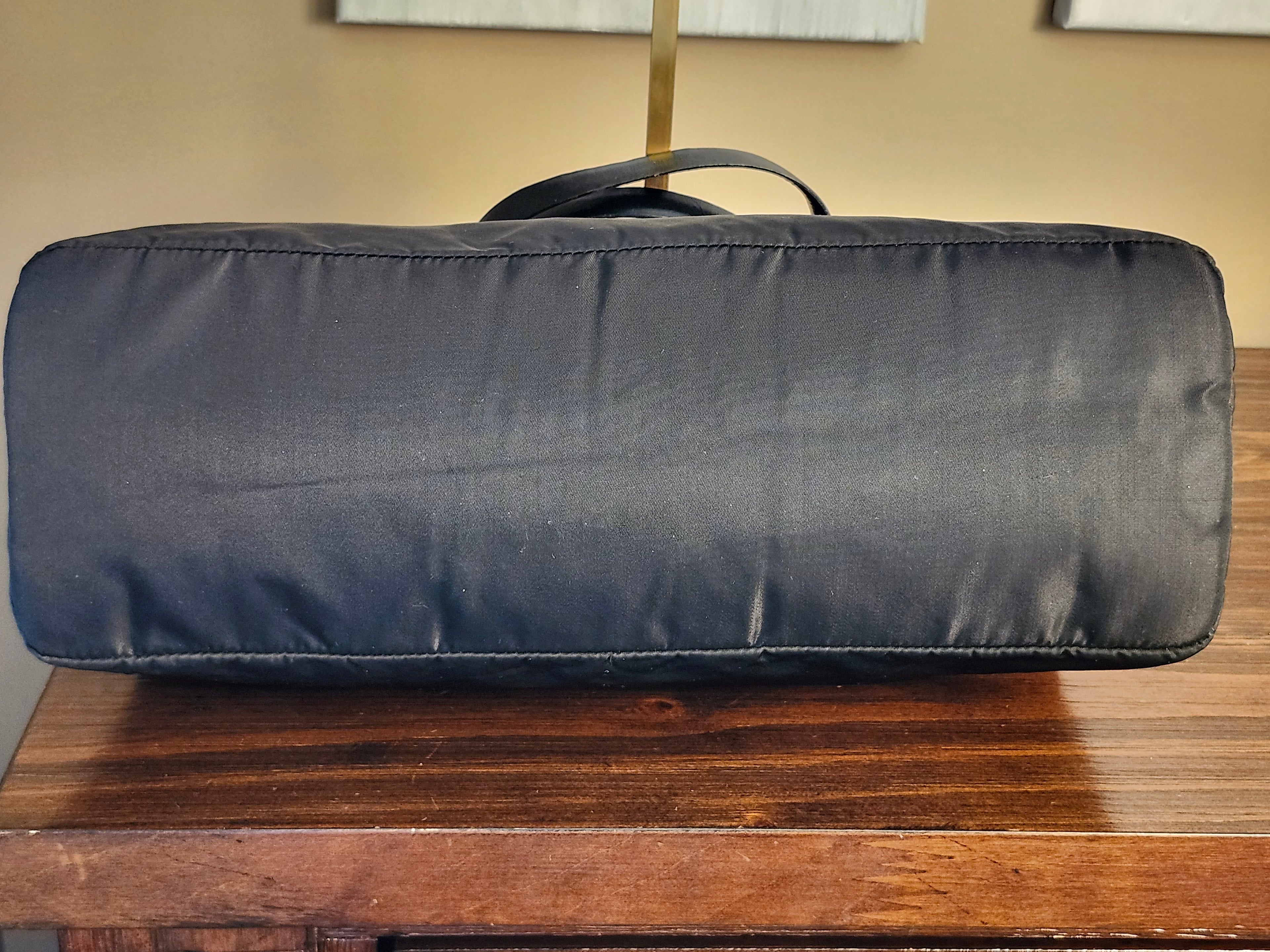 Prada Tessuto Nylon Black Triangle Tote Bag