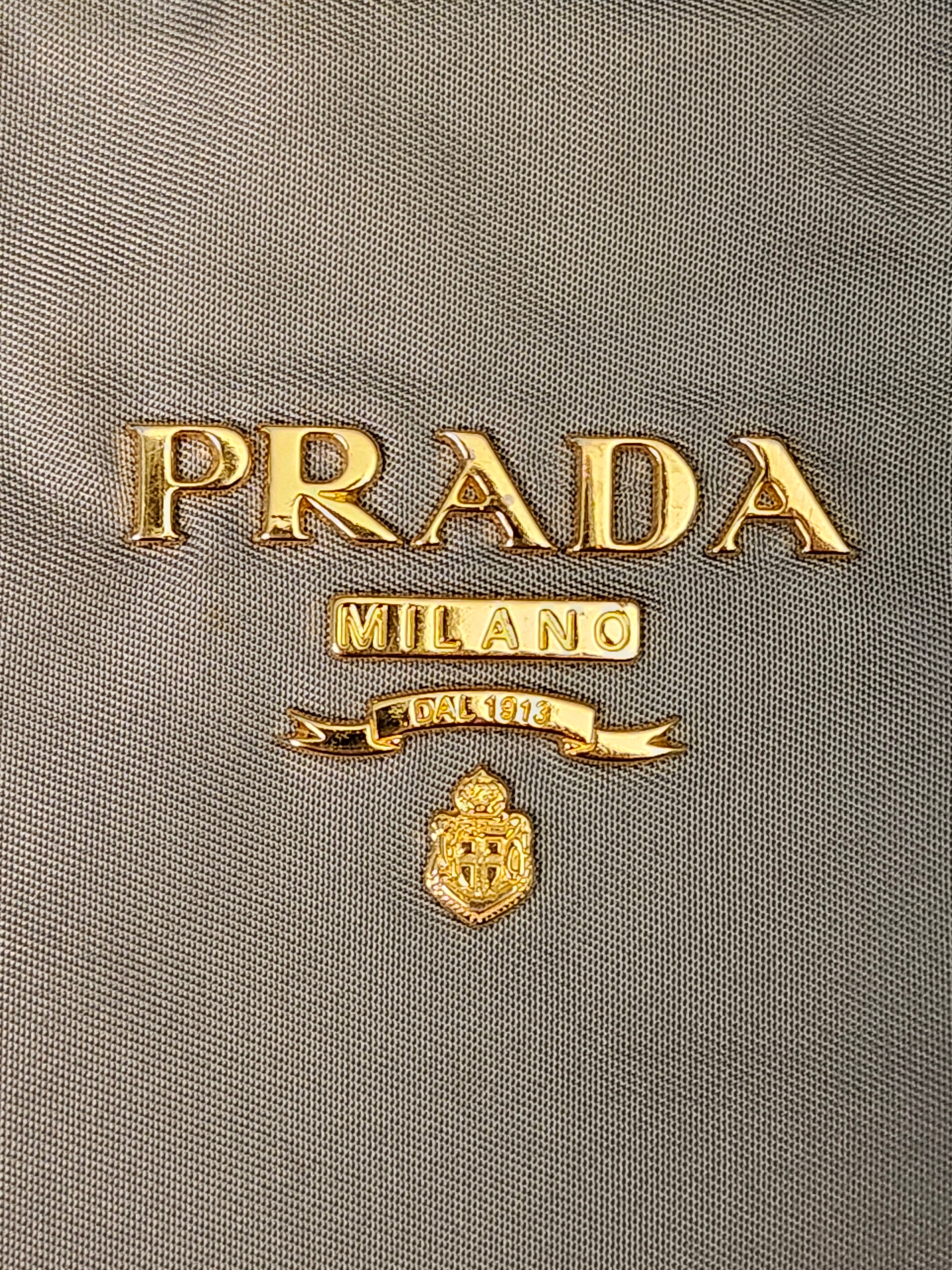 Prada Fumo Tessuto Nylon and Saffiano Leather Shoppers Tote