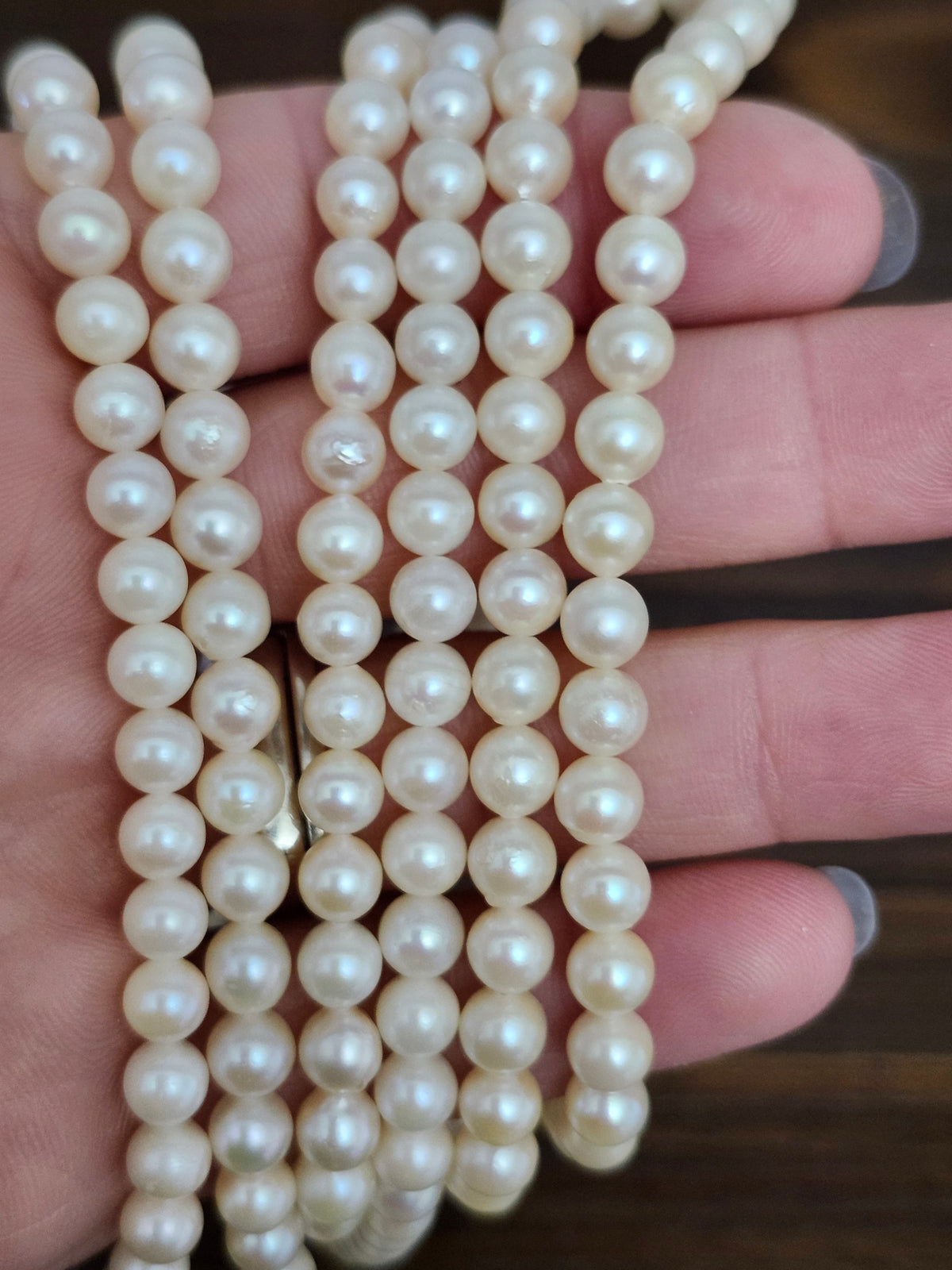 Pearl Strand Necklace 49" long, 58.3 grams, 5.7 mm Pearls